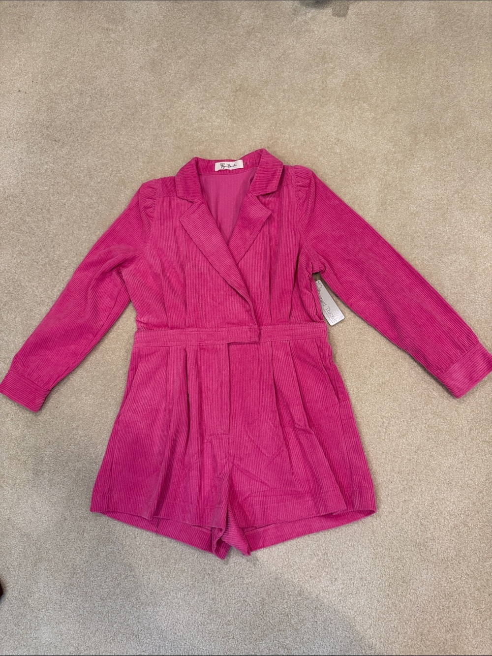 Pink Corduroy Romper